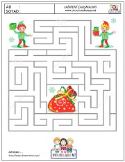 okul öncesi labirent bulmacai çalışma sayfaları